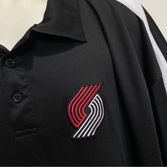 Majestic Portland Trailblazers Polo Shirt Men’s Black White Red Big & Tall 4XLT - Picture 4 of 9